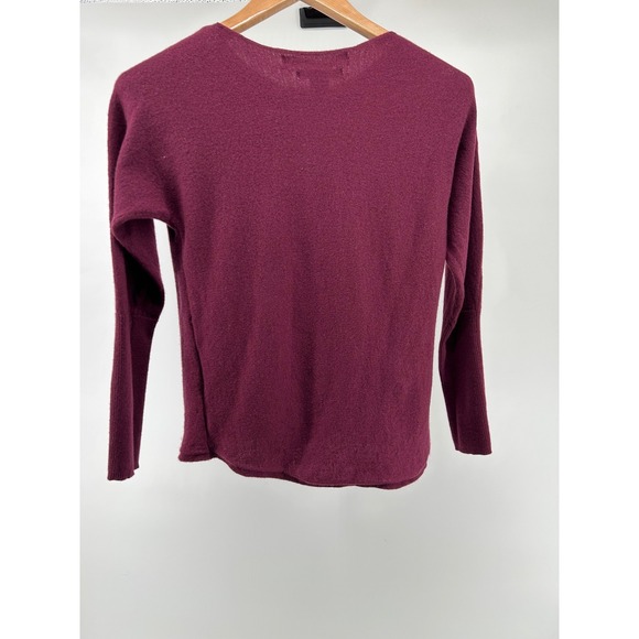 Max Studio Sweater Womens Large 100% Fine Merino Wool Maroon Classic Layer Soft - Picture 2 of 11